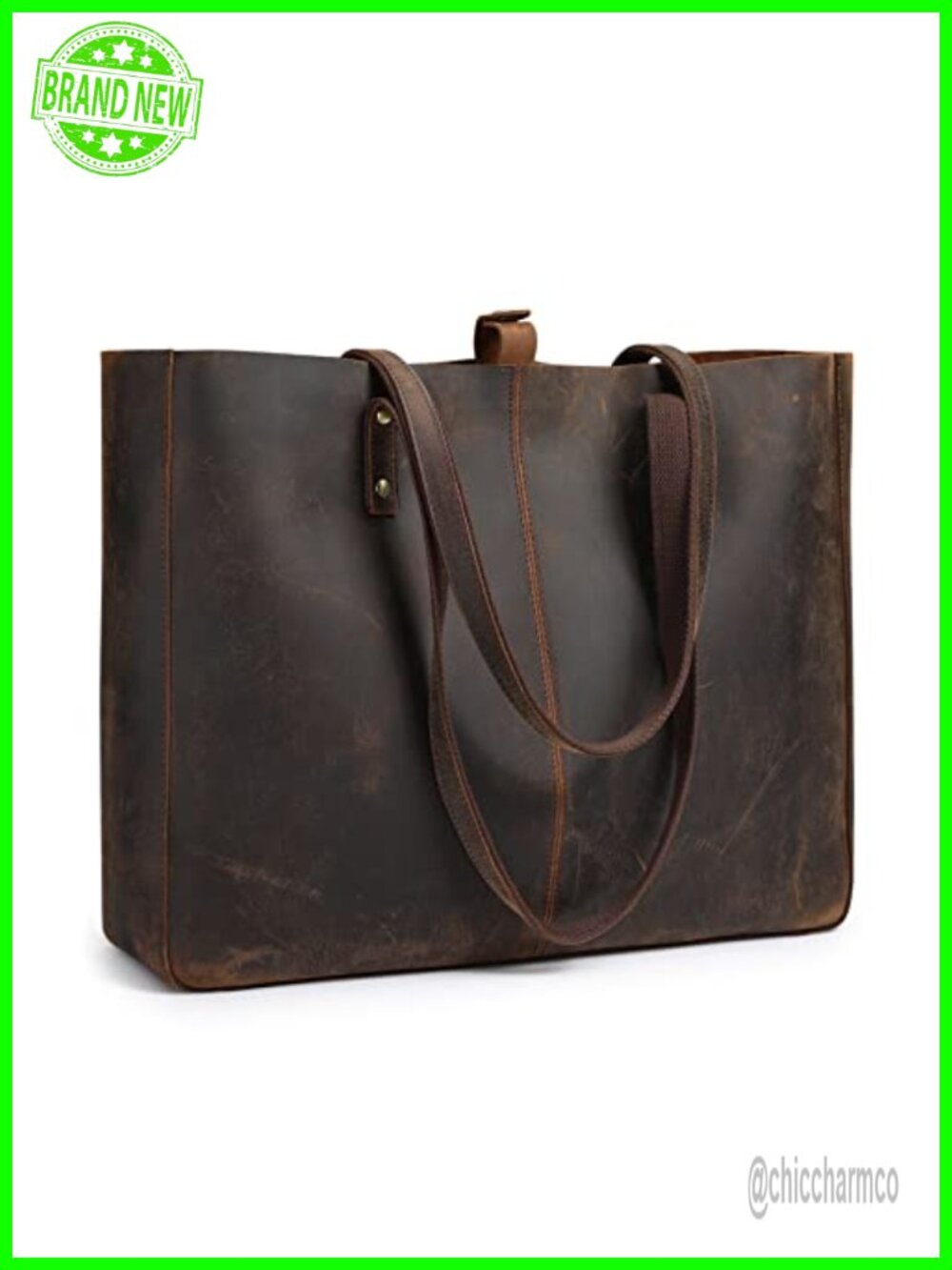 Genuine Leather Shoulder Tote Bag Large Handbag Work Purse